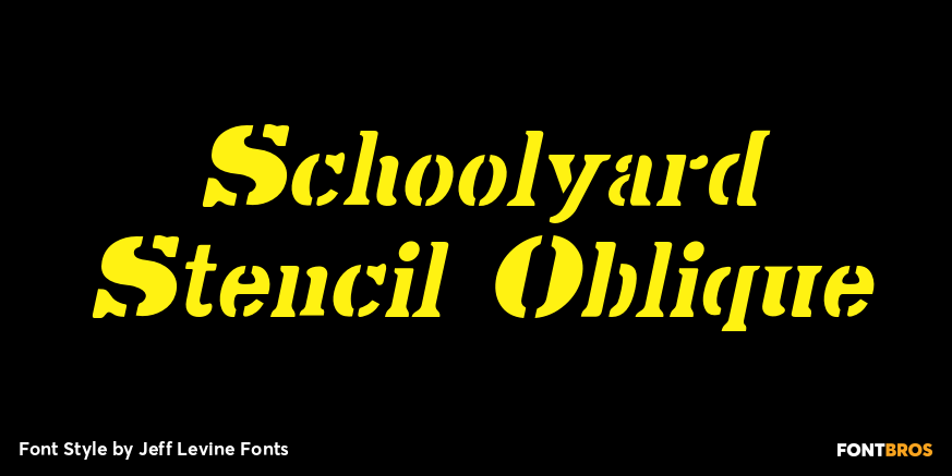 Schoolyard Stencil Oblique Font Poster #1