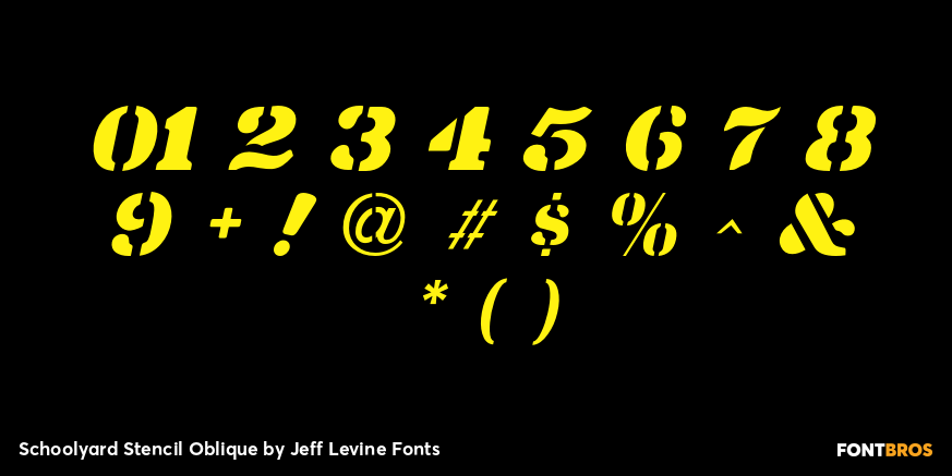 Schoolyard Stencil Oblique Font Poster #4