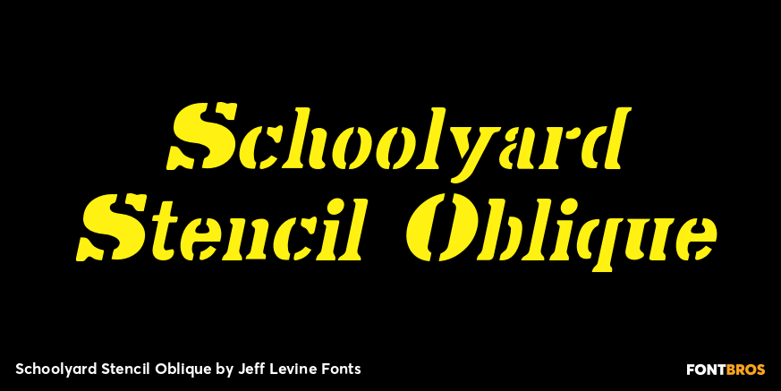 Schoolyard Stencil Oblique Font Poster #1