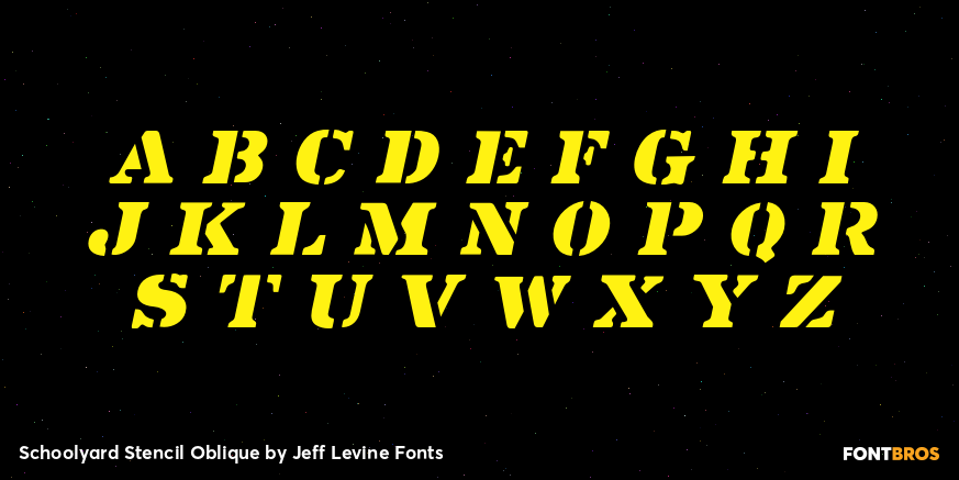 Schoolyard Stencil Oblique Font Poster #2