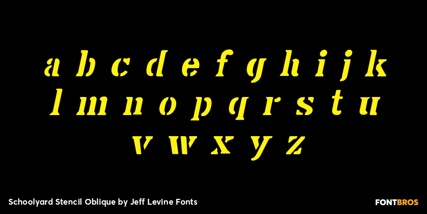 Schoolyard Stencil Oblique Font Poster #3