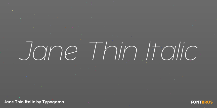 Jane Thin Italic Poster
