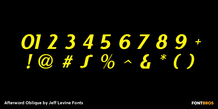 Afterword Oblique Font Poster #1
