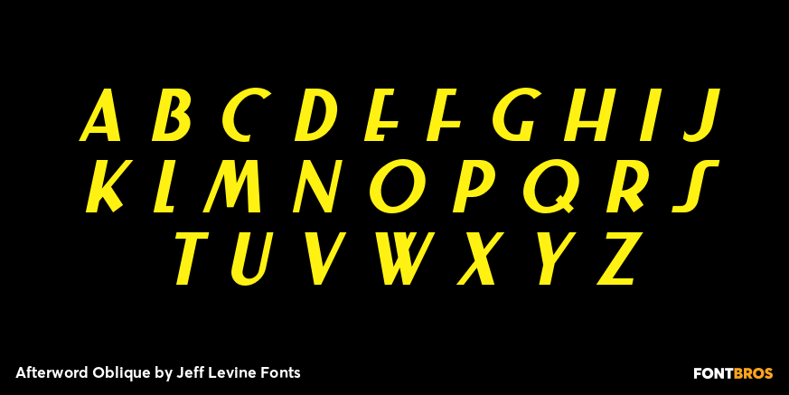 Afterword Oblique Font Poster #2