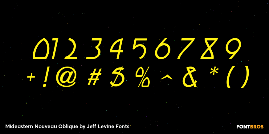 Mideastern Nouveau Oblique Font Poster #1