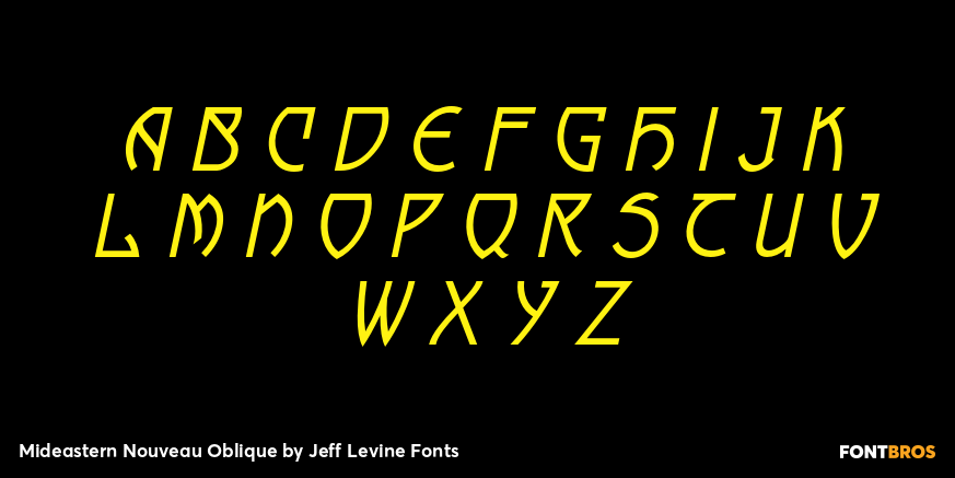 Mideastern Nouveau Oblique Font Poster #2