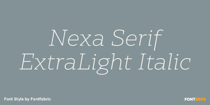 Nexa Serif ExtraLight Italic Font Poster #1