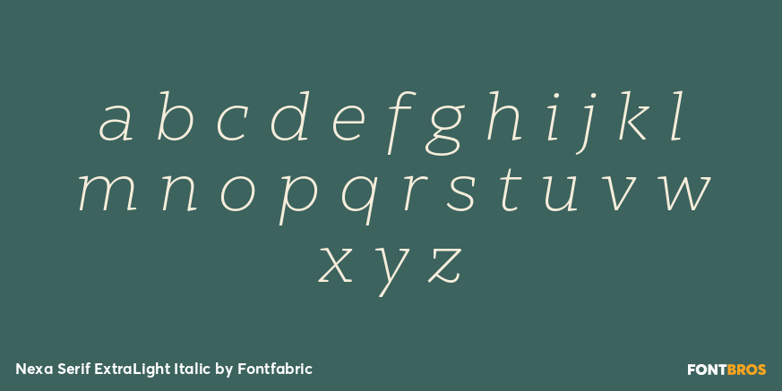 Nexa Serif ExtraLight Italic Font Poster #1