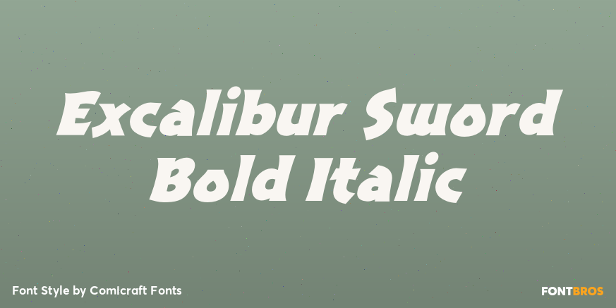 Excalibur Sword Bold Italic Poster