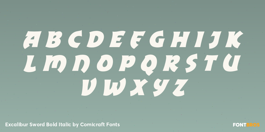 Excalibur Sword Bold Italic Font Poster #2