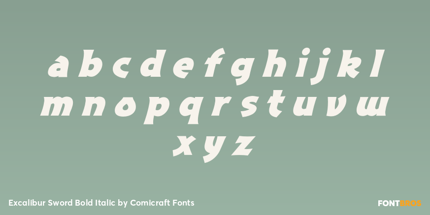 Excalibur Sword Bold Italic Font Poster #3