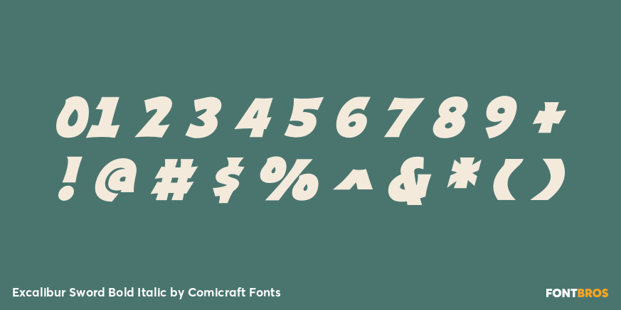 Excalibur Sword Bold Italic Font Poster #4