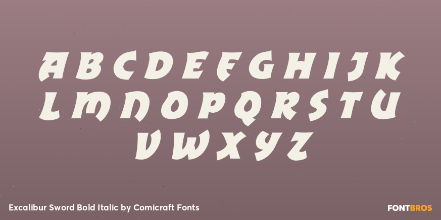 Excalibur Sword Bold Italic Font Poster #1
