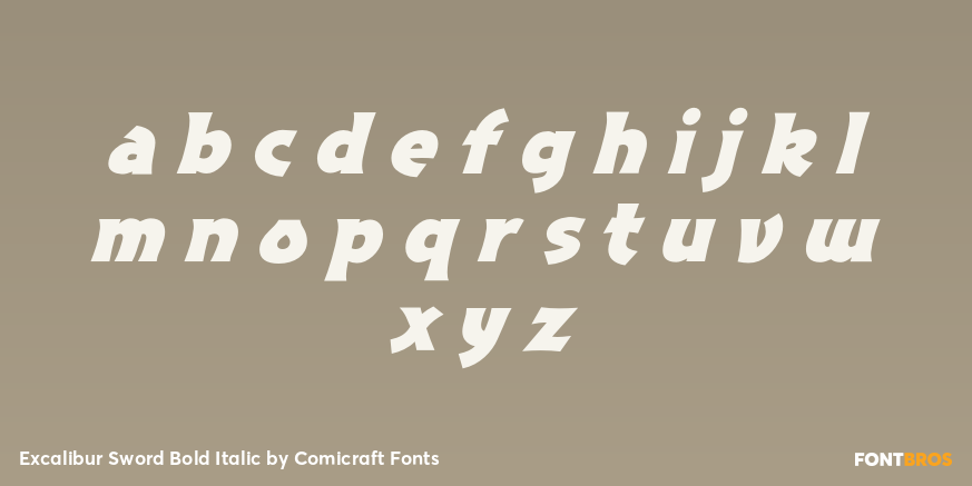 Excalibur Sword Bold Italic Font Poster #1