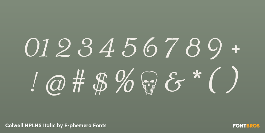 Colwell HPLHS Italic Font Poster #4