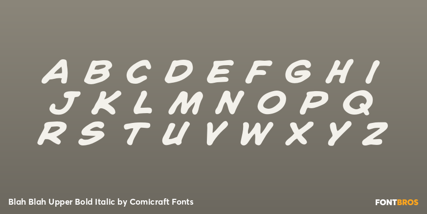 Blah Blah Upper Bold Italic Font Poster #3