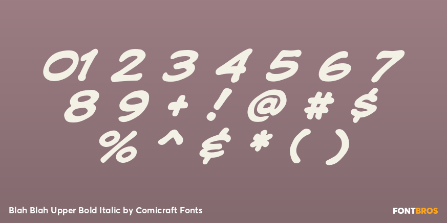 Blah Blah Upper Bold Italic Font Poster #4