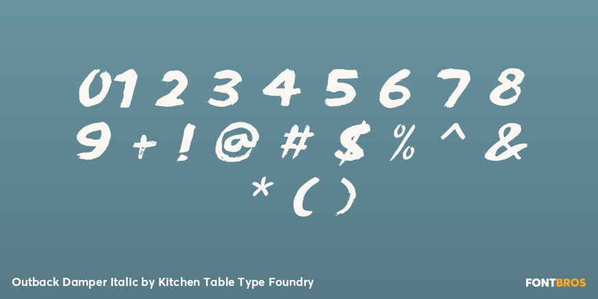 Outback Damper Italic Font Poster #1
