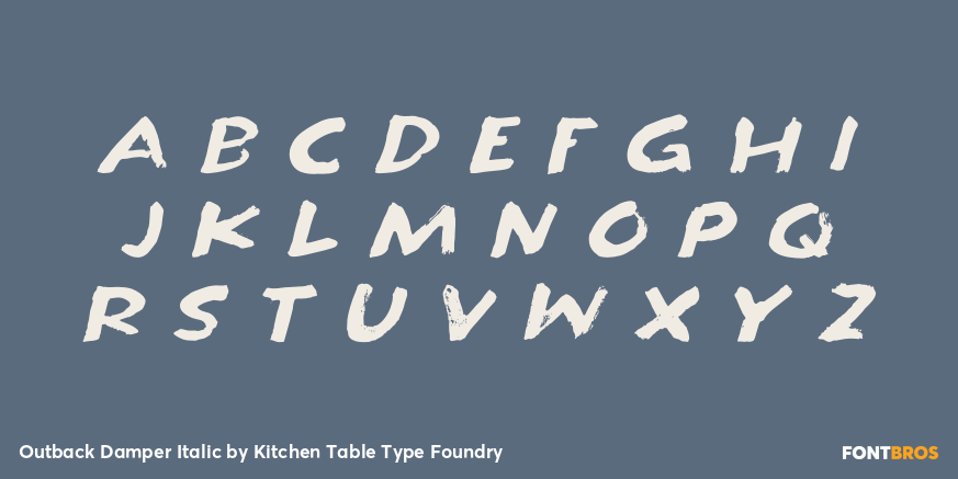 Outback Damper Italic Font Poster #3