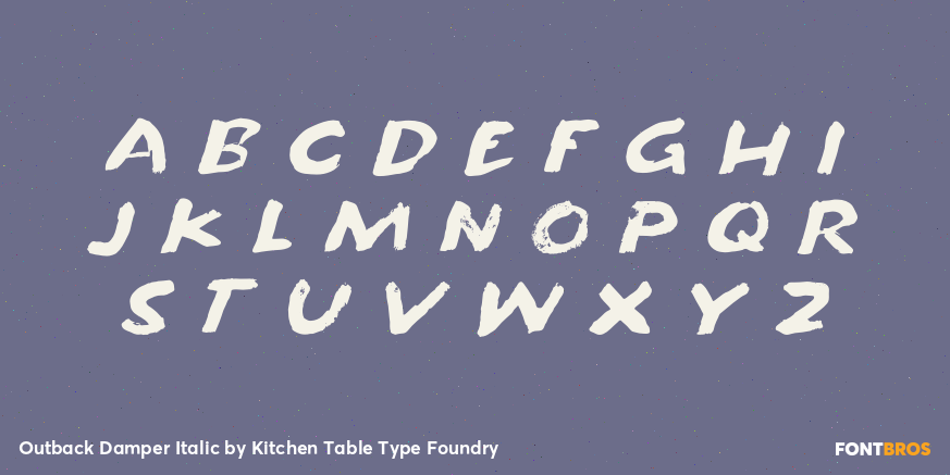 Outback Damper Italic Font Poster #1