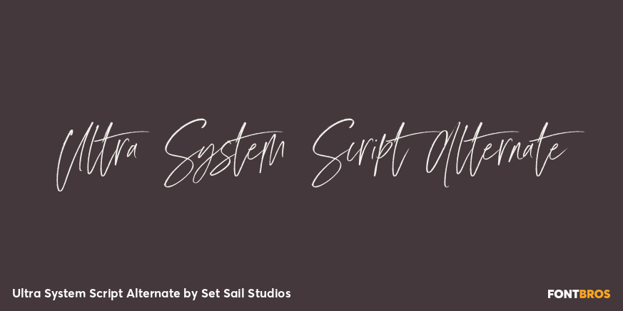 Ultra System Script Alternate Font Poster #1