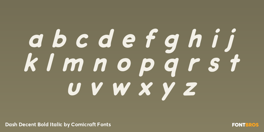 Dash Decent Bold Italic Font Poster #1