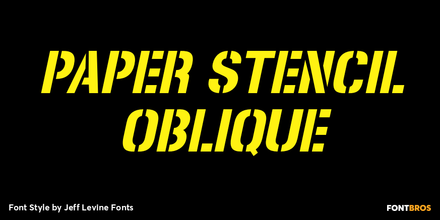 Paper Stencil Oblique Font Poster #1