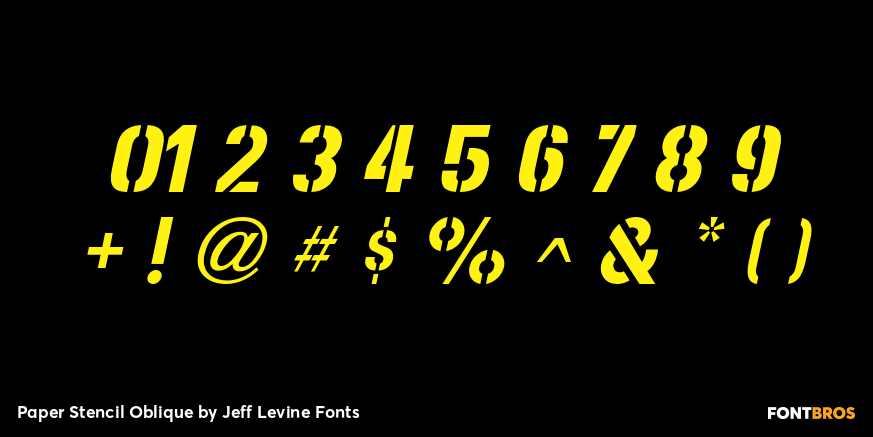 Paper Stencil Oblique Font Poster #4