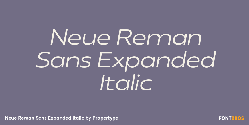 Neue Reman Sans Expanded Italic Font Poster #1