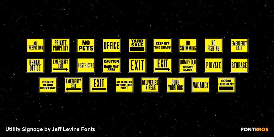 Utility Signage Font Poster #3