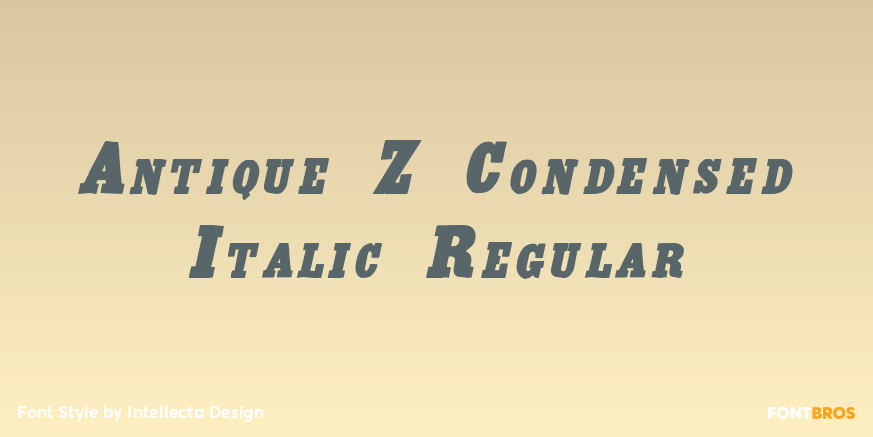 Antique X Condensed Italic Regular Poster