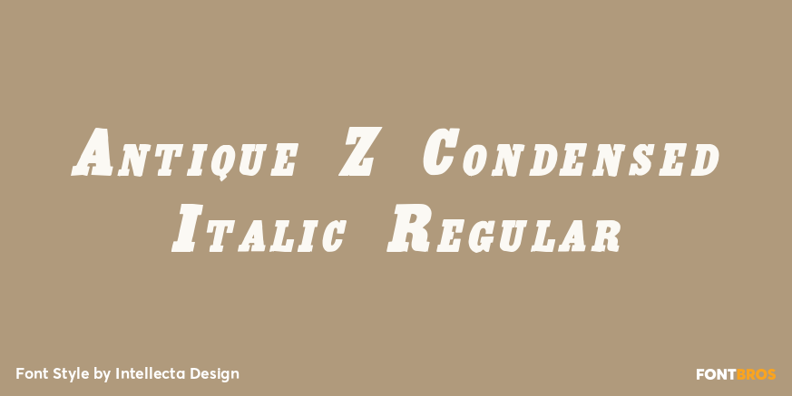 Antique X Condensed Italic Regular Poster
