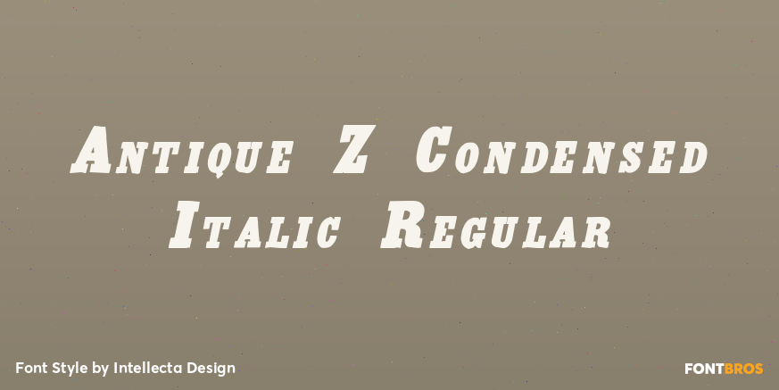 Antique X Condensed Italic Regular Poster