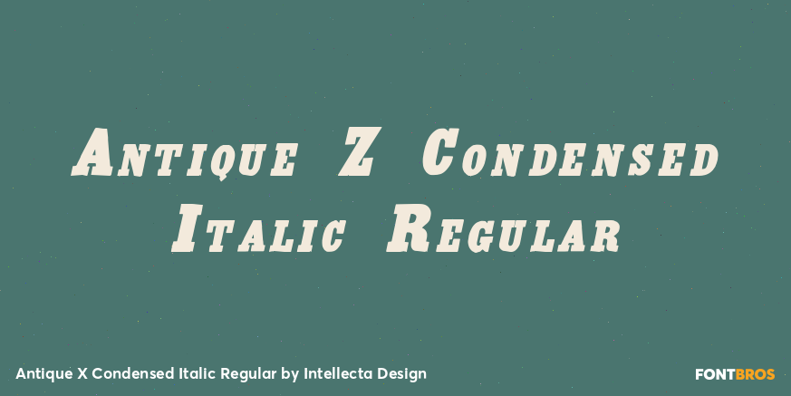 Antique X Condensed Italic Regular Poster