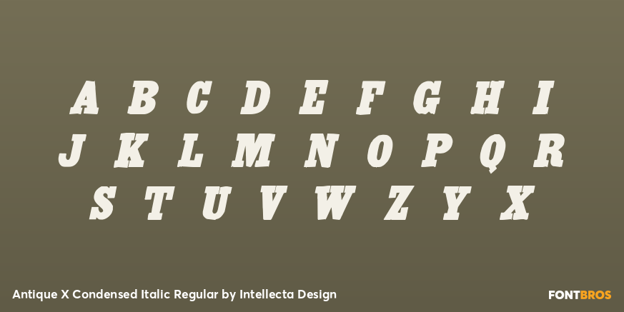 Antique X Condensed Italic Regular Font Poster #2