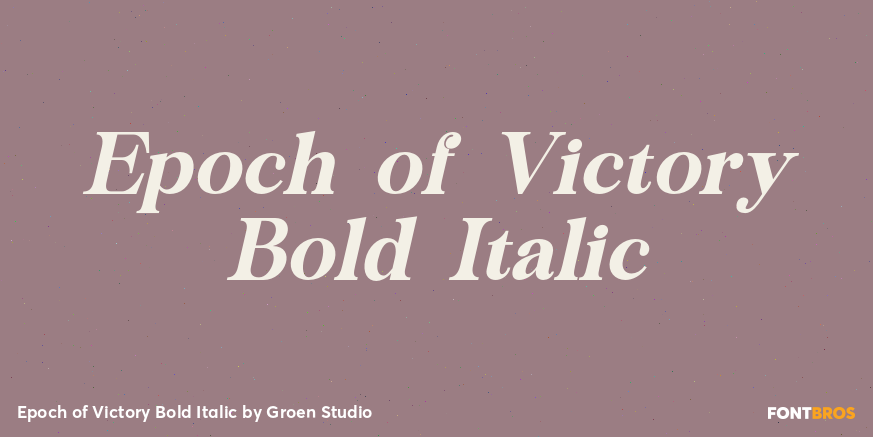 Epoch of Victory Bold Italic Poster