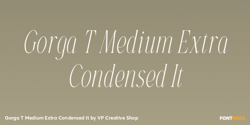 Gorga T Medium Extra Condensed It Font Poster #1