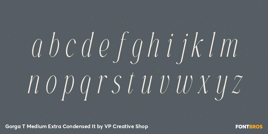 Gorga T Medium Extra Condensed It Font Poster #3