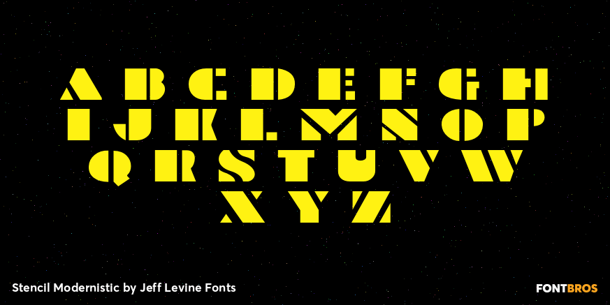 Stencil Modernistic Font Poster #2