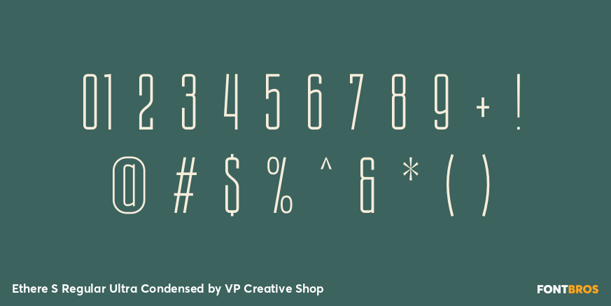 Ethere S Regular Ultra Condensed Font Poster #1