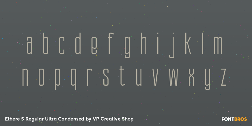 Ethere S Regular Ultra Condensed Font Poster #1