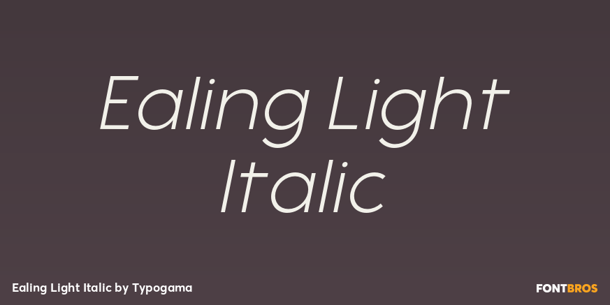 Ealing Light Italic Font Poster #1
