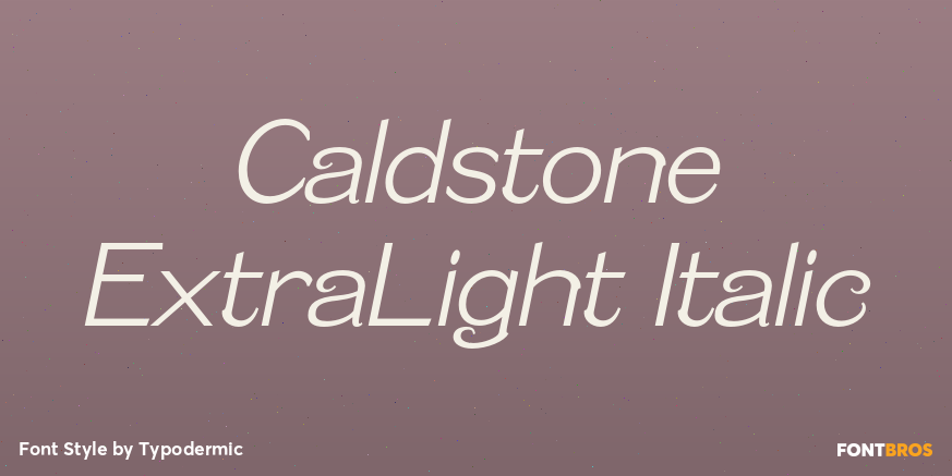 Caldstone ExtraLight Italic Poster