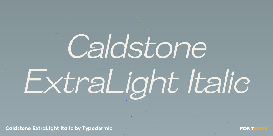 Caldstone ExtraLight Italic Poster