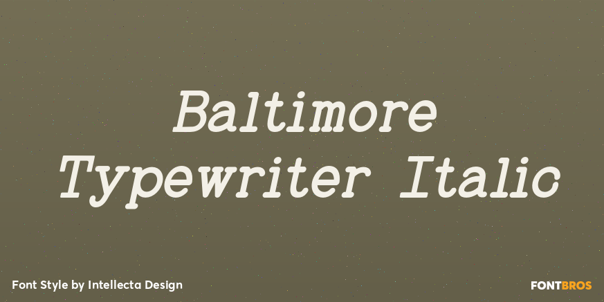 Baltimore Typewriter Italic Poster