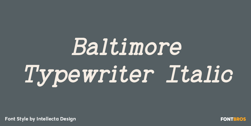 Baltimore Typewriter Italic Poster