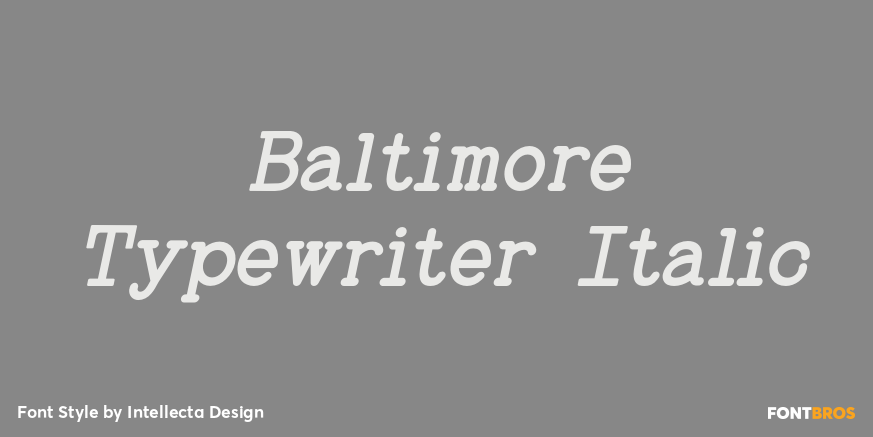 Baltimore Typewriter Italic Poster