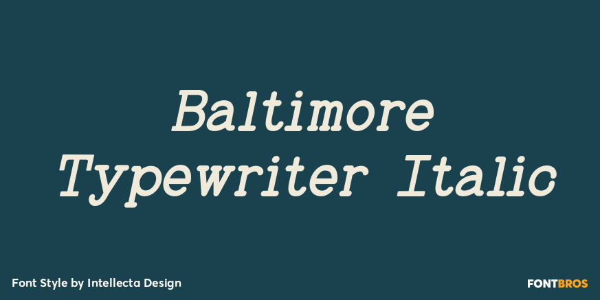 Baltimore Typewriter Italic Poster