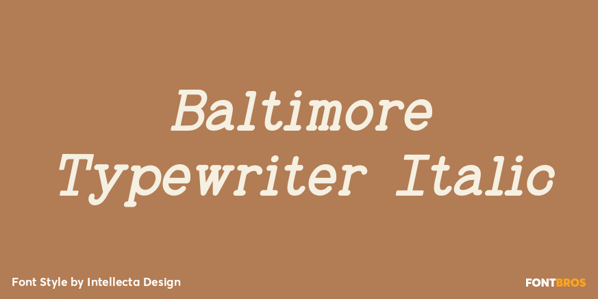Baltimore Typewriter Italic Poster