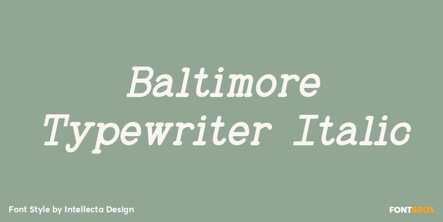 Baltimore Typewriter Italic Poster